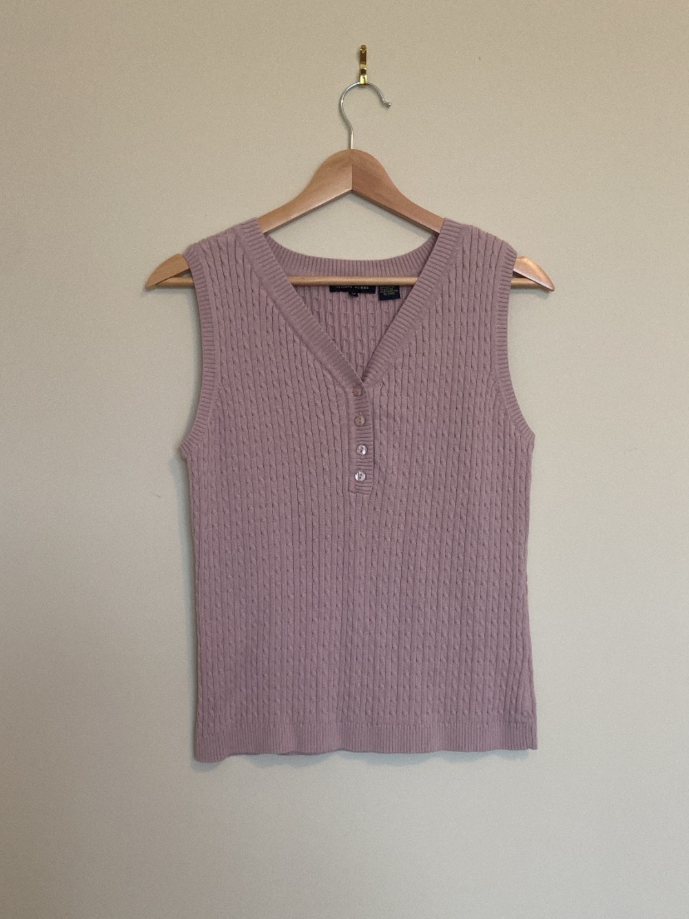 Vintage Knit Tank Top in Dusty Mauve